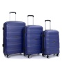 Hardshell Suitcase Spinner Wheels PP Luggage Sets Lightweight Durable Suitcase with TSA Lock,3-Piece Set (20/24/28) ,Navy